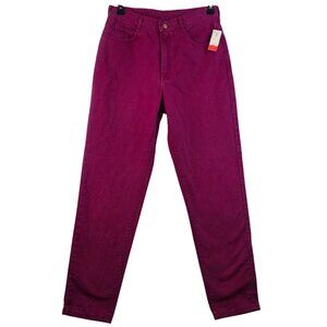 Lee 1980s Juniors Size 15 Union Made Tapered Jeans Bright Pink Retro Deadstock